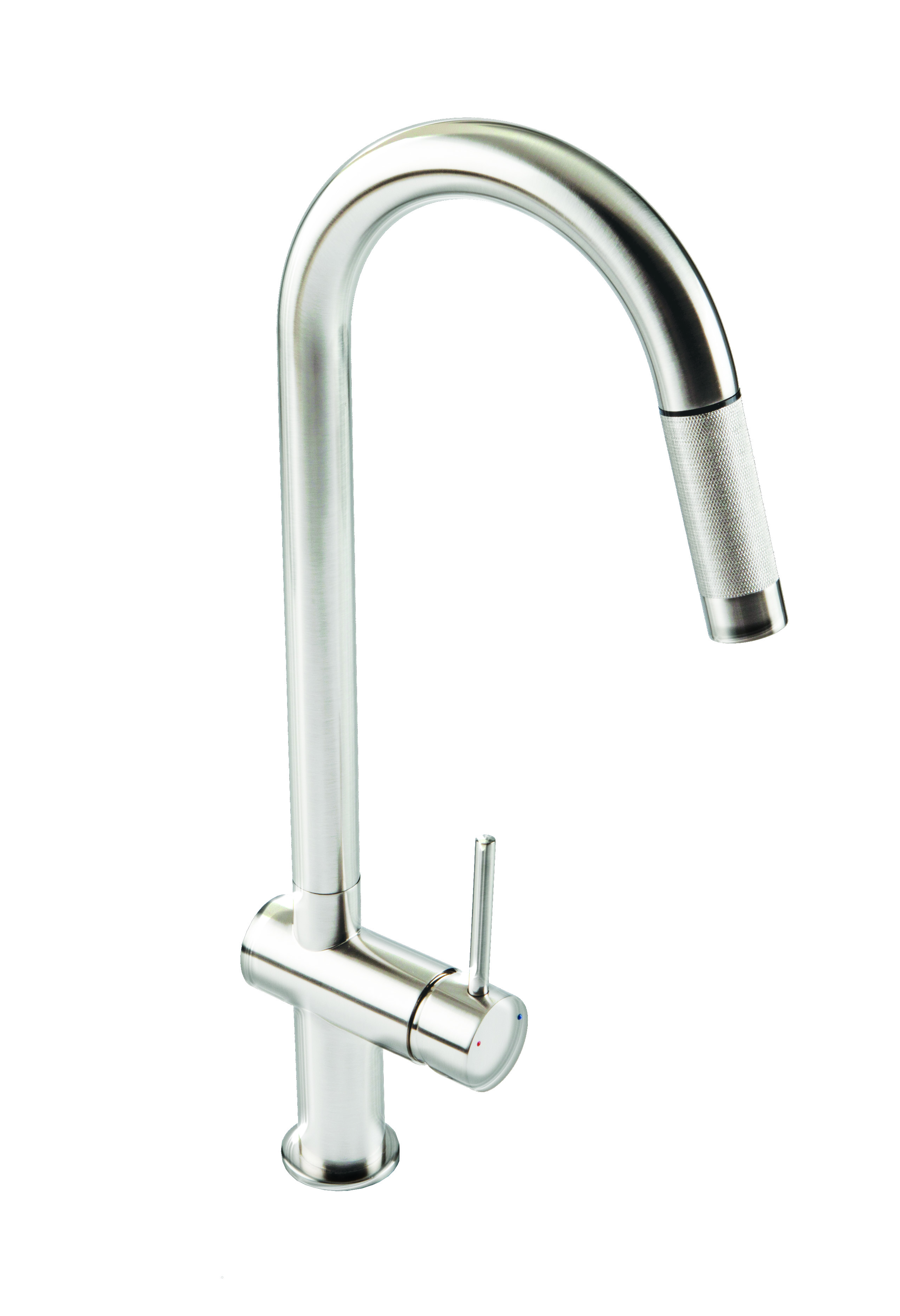 Brushed Steel Grande Pull Out Spray Kitchen Taps